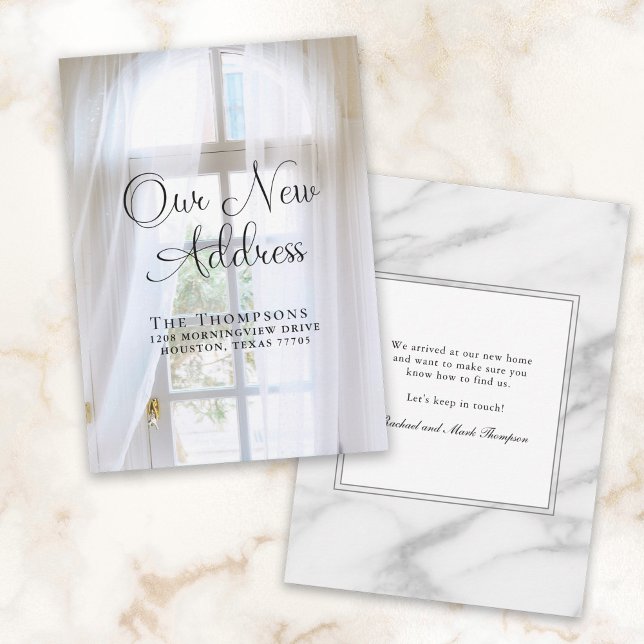 Nueva dirección de Invitación móvil elegante (An elegant new address card available as printed or digital download.)