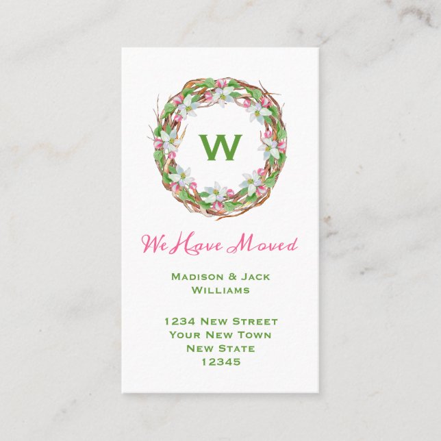 Nueva dirección de monograma | Invitación móvil (Anverso)