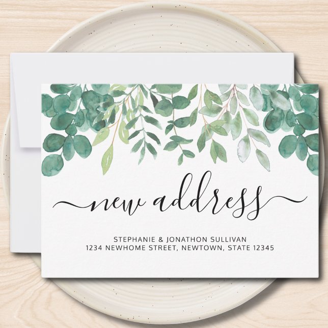 Nueva dirección Invitación Eucalyptus Greenery (Subido por el creador)