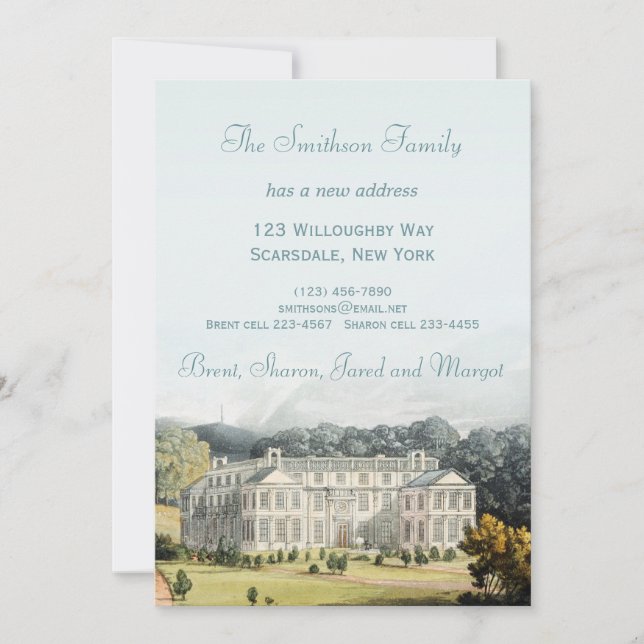 Nueva dirección Moviendo nueva Invitación residenc (Anverso)