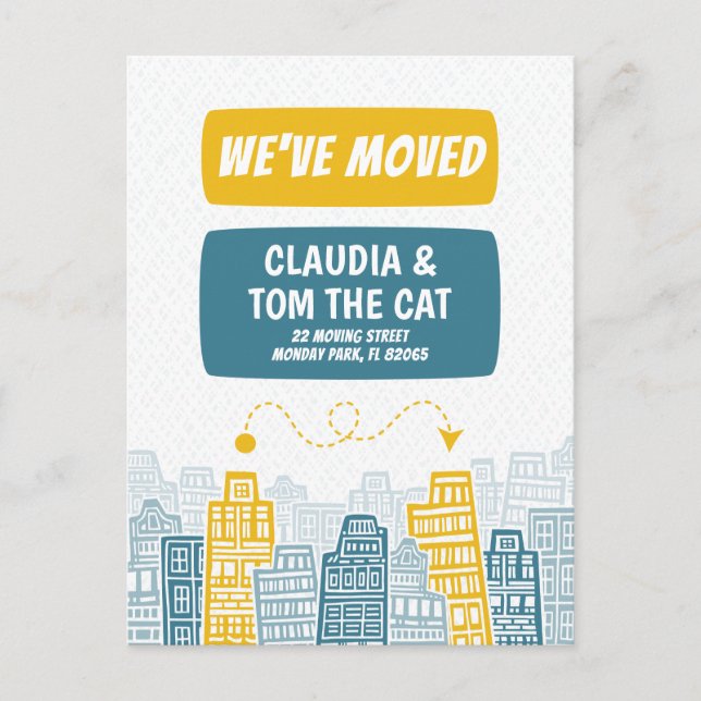 nueva dirección que estamos moviendo postal de la  (Anverso)