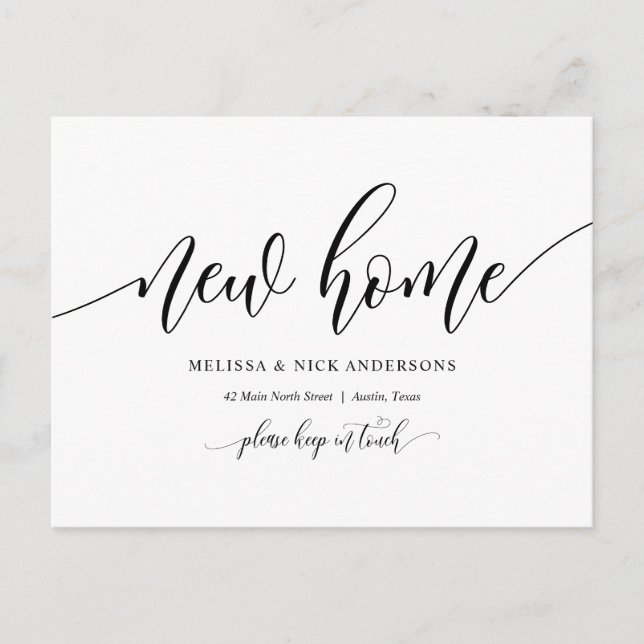 Nueva dirección residencial, tarjeta postal de Inv (Anverso)