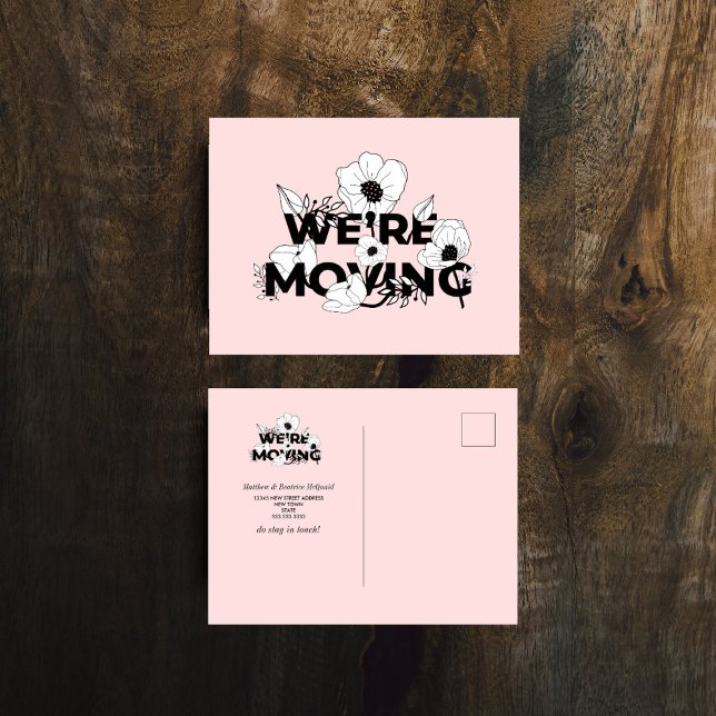 Nueva dirección | Rosa floral | Invitación móvil (Subido por el creador)