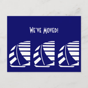 Nueva dirección Tarjeta postal Blue White Carreras
