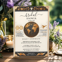 Nueva ducha de novias con tarjeta de embarque de p