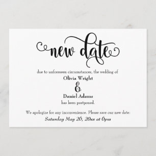 Nueva fecha de rotación Invitación Boda pospuesta