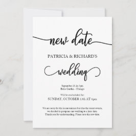 Nueva fecha pospuesta Invitación Boda