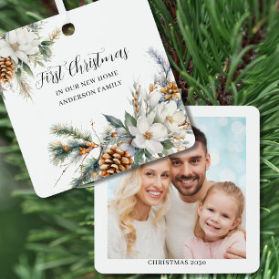 Nueva foto de casa primer ornamento de Navidad