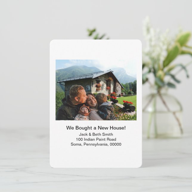 Nueva foto de casa que hemos movido la Invitación (Anverso de pie)