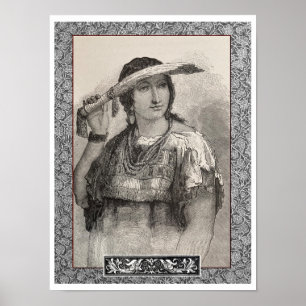 NUEVA IMPRESIÓN c MUJER NATIVA AMERICANA del siglo
