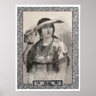 NUEVA IMPRESIÓN c MUJER NATIVA AMERICANA del siglo