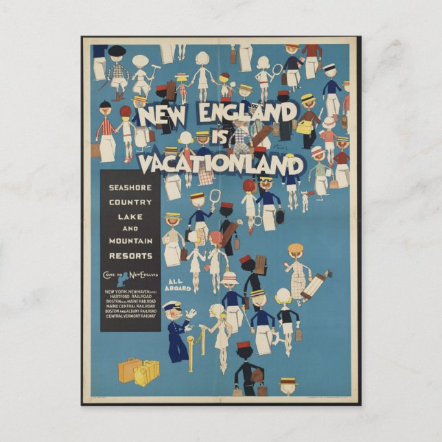 Nueva Inglaterra es la tarjeta postal Vacationland (Anverso)