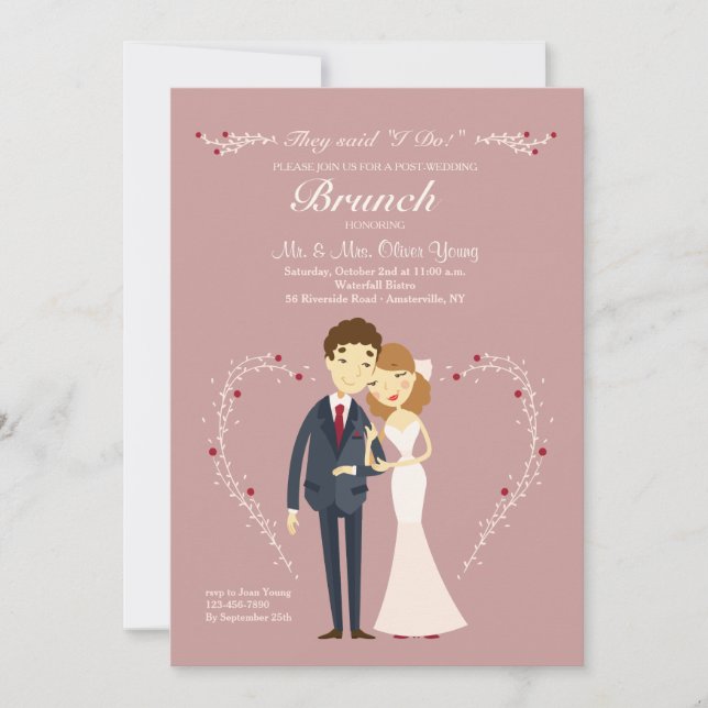 Nueva invitación a Boda Brunch Post de Amor (Anverso)