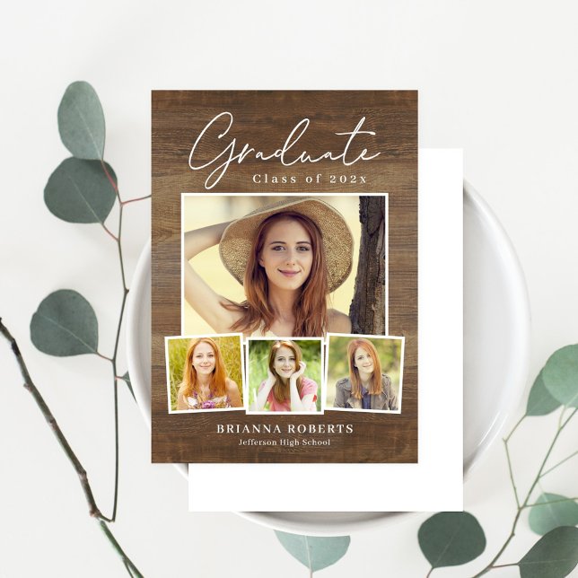 Nueva invitación a graduación Rústica de Viaje (Subido por el creador)