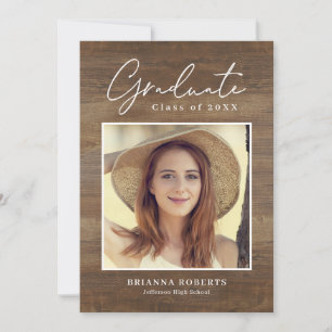 Nueva invitación a graduación rústica de viaje