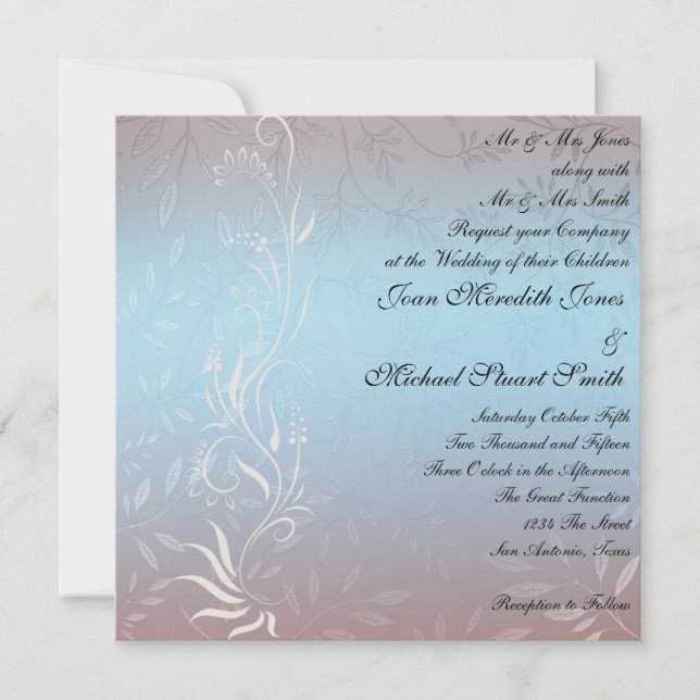 Nueva invitación a la boda azul (Anverso)