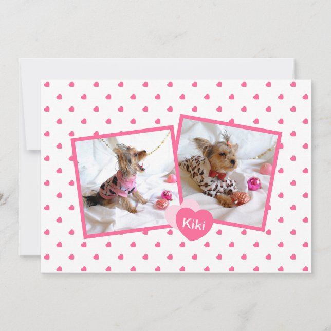 Nueva Invitación de Adopción Mascota Girly Pink (Anverso)