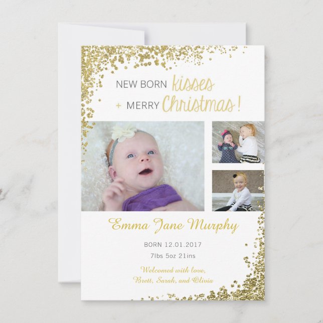 Nueva Invitación de Bebés Nacidos (Anverso)