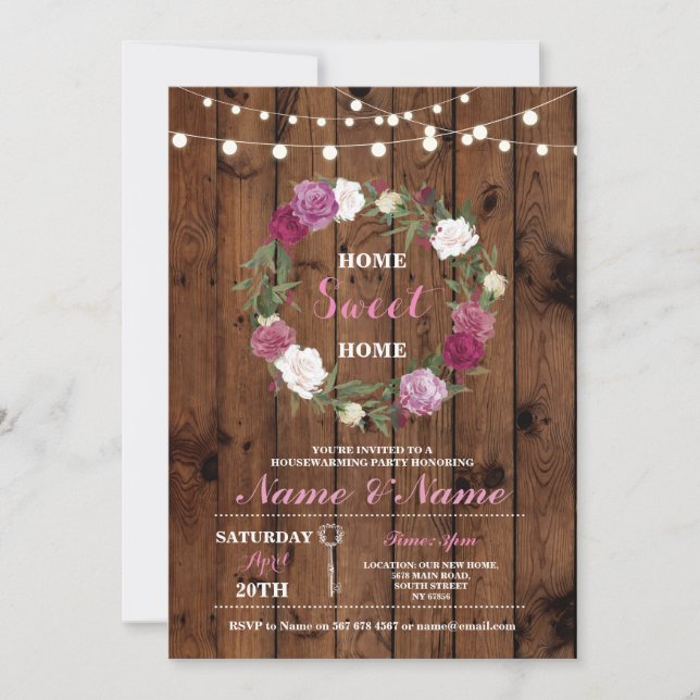 Nueva Invitación de Calentamiento de Casa Dulce Ho (Anverso)