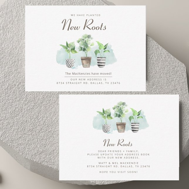 Nueva Invitación de cambio de dirección de raíces (New Roots Address Change Moving Announcement)