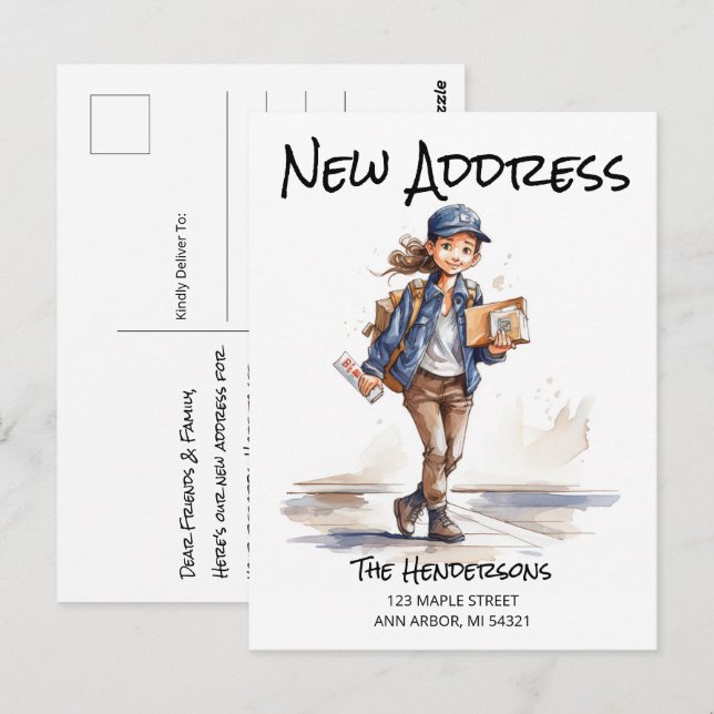 Nueva Invitación de desplazamiento de dirección (Anverso / Reverso)