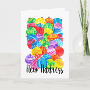 Nueva Invitación de dirección, baubles de acuarela