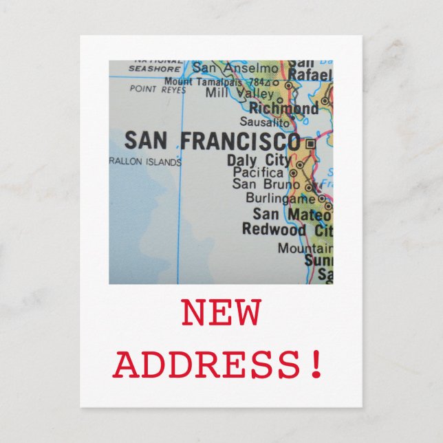 Nueva invitación de direcciones de San Francisco (Anverso)
