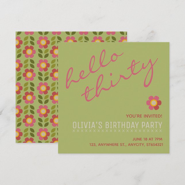 Nueva Invitación de Fiesta de Cumpleaños | Tarjeta (Anverso / Reverso)