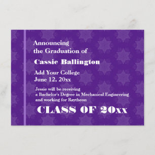Nueva Invitación de Grad de Estrellas Púrpura en c
