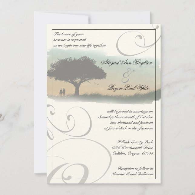 Nueva invitación de la boda del horizonte (Anverso)