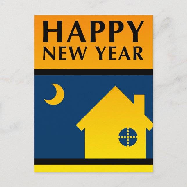 nueva invitación de la dirección de la Feliz Año (Anverso)