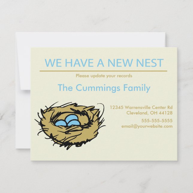 Nueva Invitación de movimiento de nido (Anverso)