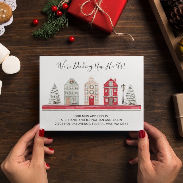 Nueva Invitación de mudanza de casa de vacaciones (Holiday New Home Moving Announcement)