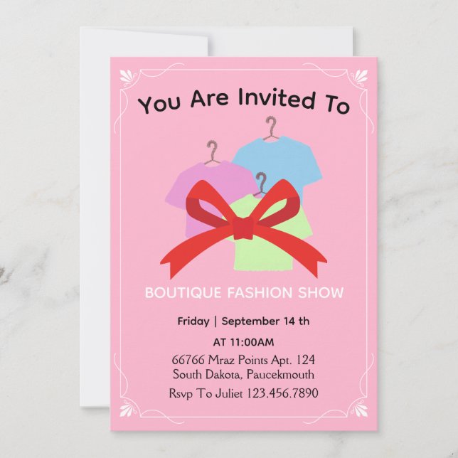 Nueva invitación de Red Clothing Store (Anverso)