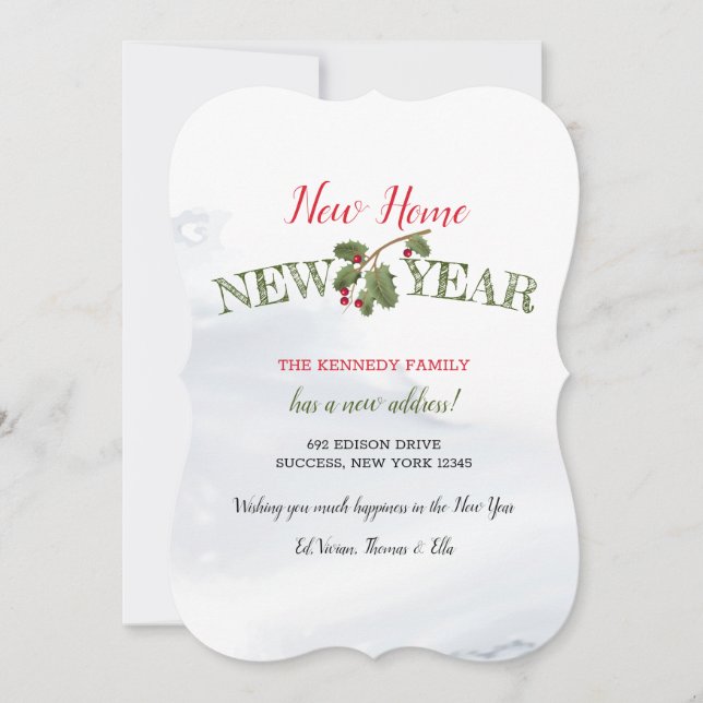 Nueva Invitación en movimiento de vacaciones de añ (Anverso)