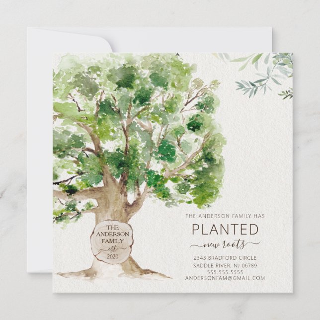 Nueva Invitación móvil de roble de raíz (Anverso)