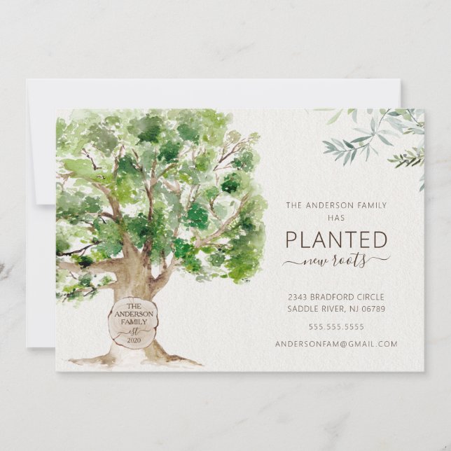 Nueva Invitación móvil de roble de raíz (Anverso)