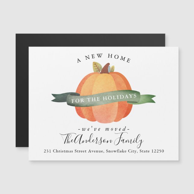 Nueva Invitación móvil de vacaciones de calabaza e (Anverso/Reverso)