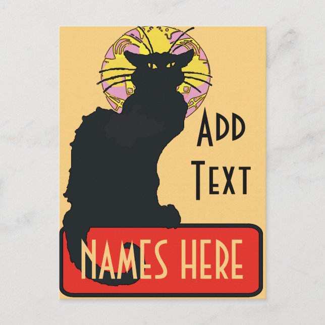 Nueva Orleans Chat Noir Editar Texto Postales en b (Anverso)
