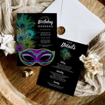Nueva Orleans Mardi Gras Cumpleaños Invitación a I
