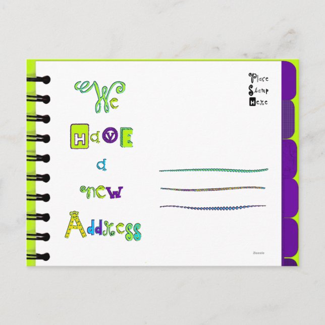 Nueva postal de dirección 'P-T' (Anverso)