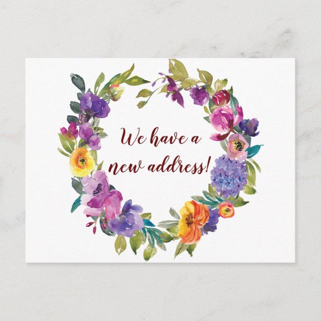 nueva postal de floral de dirección (Anverso)