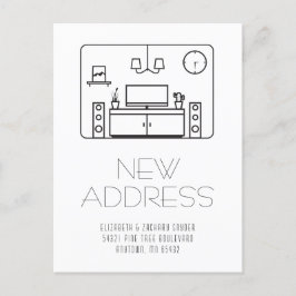 Nueva postal de la nueva dirección de color blanco