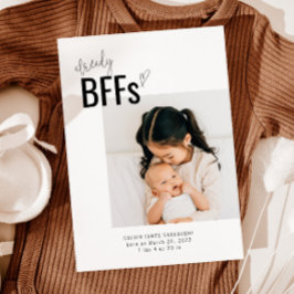 Nueva tarjeta de anuncio de nacimiento de hermanos