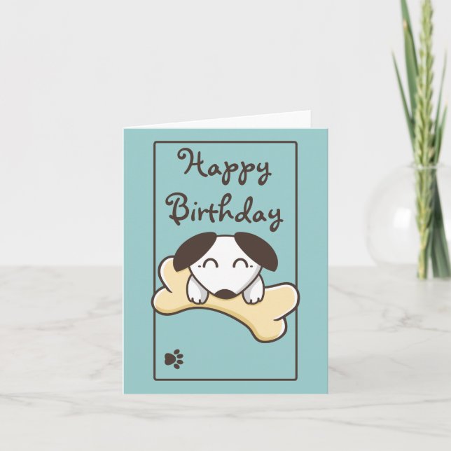 Nueva tarjeta de cachorro de cumpleaños (Anverso)