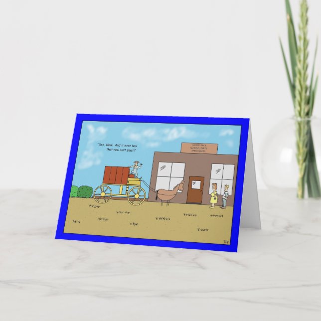 Nueva tarjeta de cumpleaños de huele a carro (Anverso)