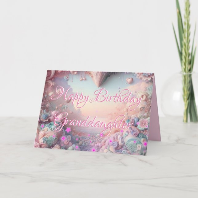 Nueva tarjeta de cumpleaños de nieta de estrellas  (Anverso)