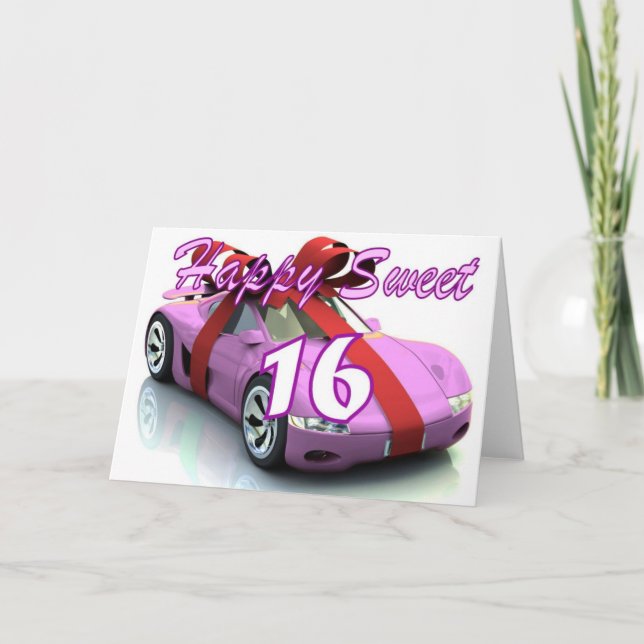 Nueva tarjeta de cumpleaños del coche del dulce (Anverso)