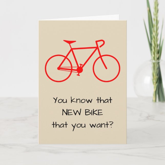 Nueva tarjeta de cumpleaños tonta de la bici (Anverso)