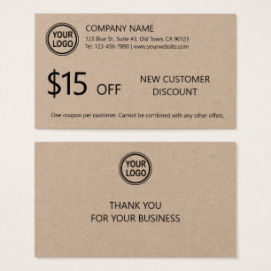 Nueva tarjeta de cupón de descuento de cliente